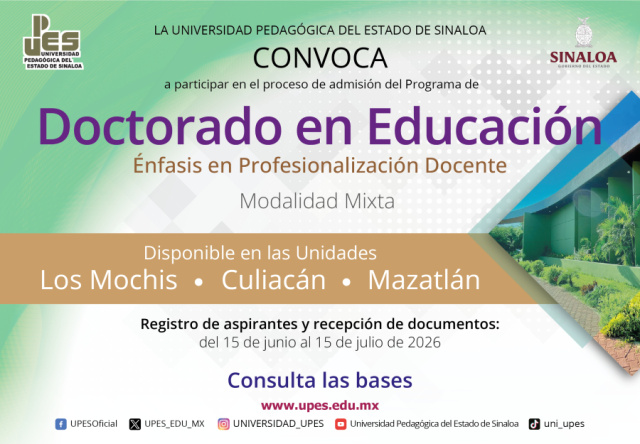 Convocatoria Doctorado en Educación mayo 2026