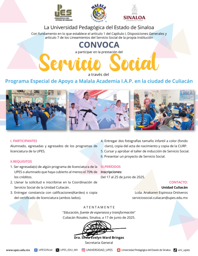 Convocatoria Servicio Social junio Malala Academia 2025