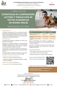 Convocatoria curso taller ESTRATEGIAS DE COMPRENSIÓN LECTORA