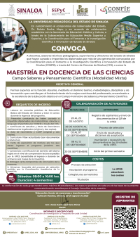 Convocatoria Maestría en Docencia de las Ciencias C.S. y P.C.