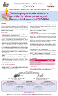 Dise&ntilde;o de Programas Educativos en la Modalidad e Talleres