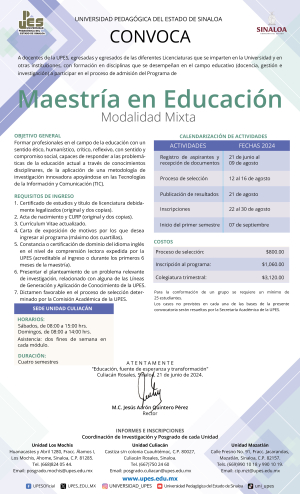 Maestría en Educación Modalidad Mixta