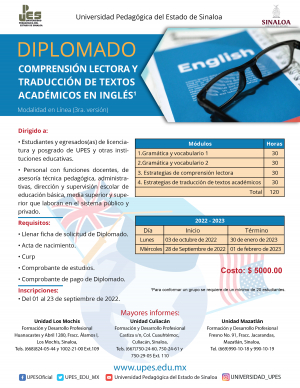 Diplomado Compresión Lectora y Traducción de Textos Académicos en Ingles