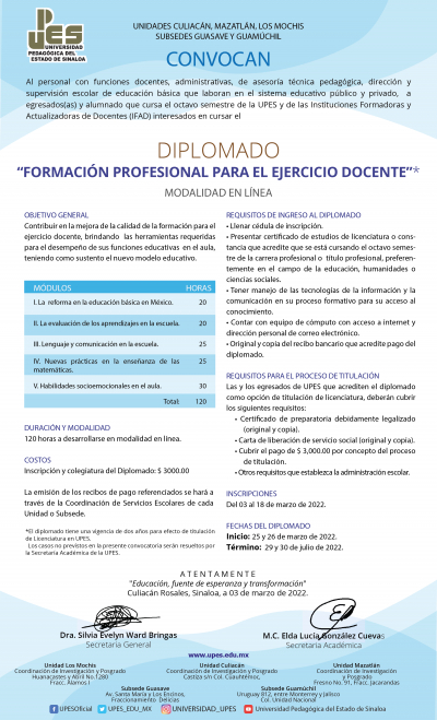 Diplomado Formación Profesional para el Ejercicio Docente