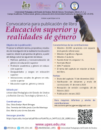 Convocatoria para publicaci&oacute;n de libro educaci&oacute;n superior y realidad de g&eacute;nero