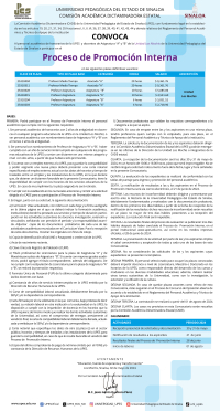 Convocatoria proceso de promoci&oacute;n los mochis
