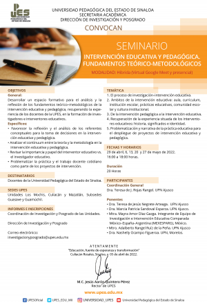 Seminario Intervención Educativa y Pedagógica