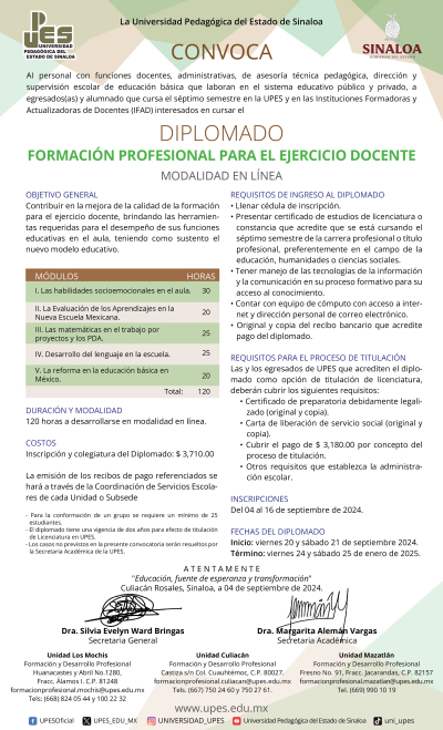Diplomado Formaci&oacute;n Profesional para el Ejercicio Docente
