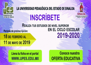 Convocatoria Nuevo Ingreso Ciclo Escolar 2019-2020