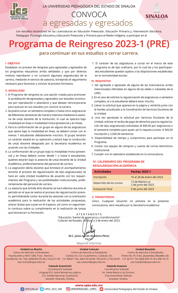 Programa de Reingreso (PRE)