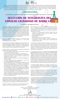 Convocatoria Selección de Integrantes del Consejo Ciudadano de Radio UPES