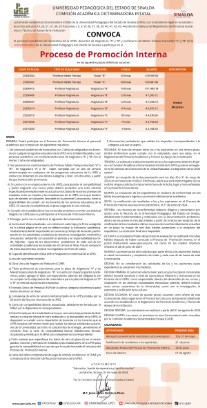 Convocatorio proceso de promoción mazatlán